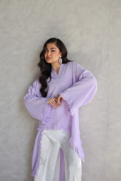 Solea fringe top lilac