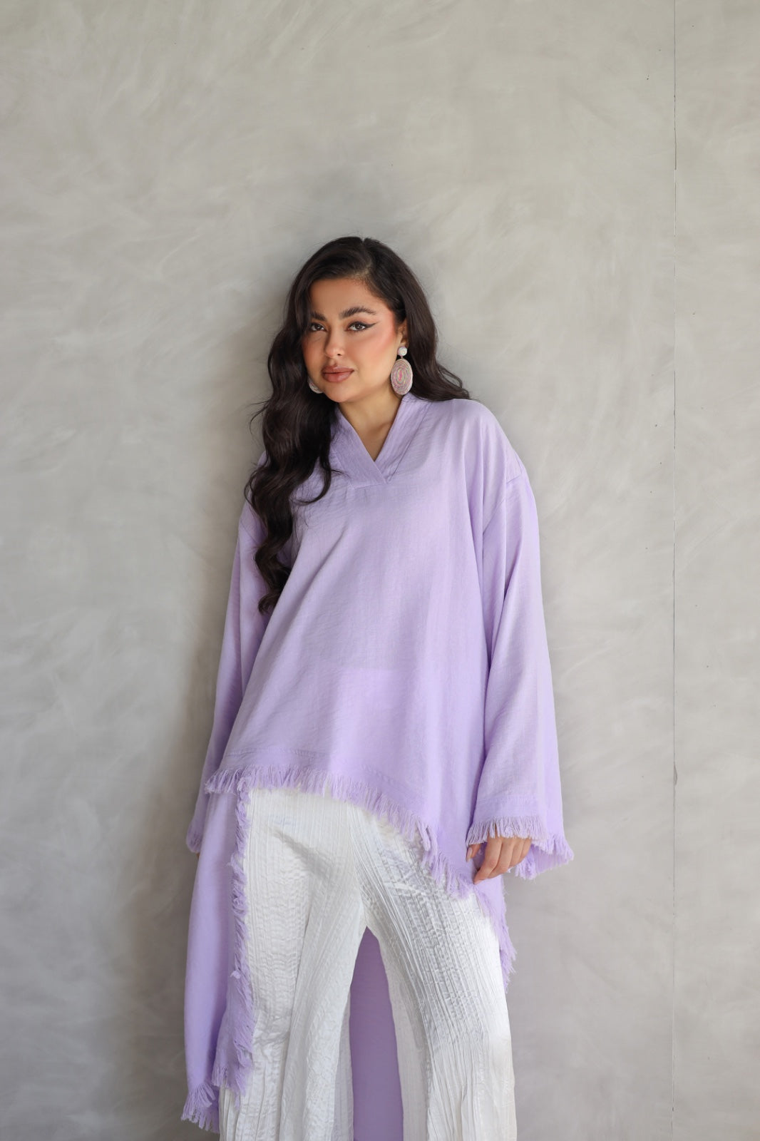 Solea fringe top lilac