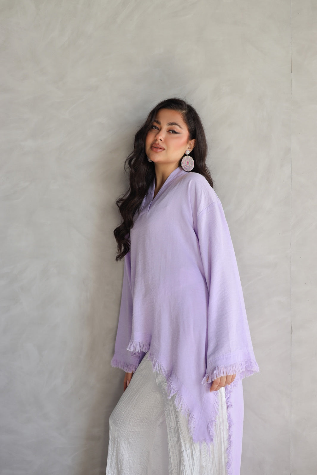 Solea fringe top lilac