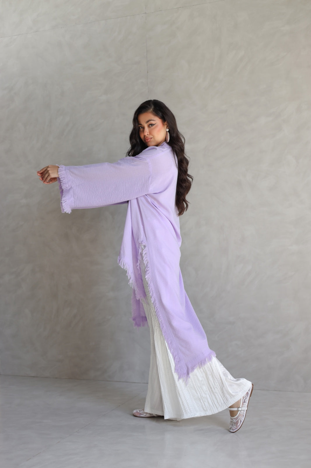Solea fringe top lilac