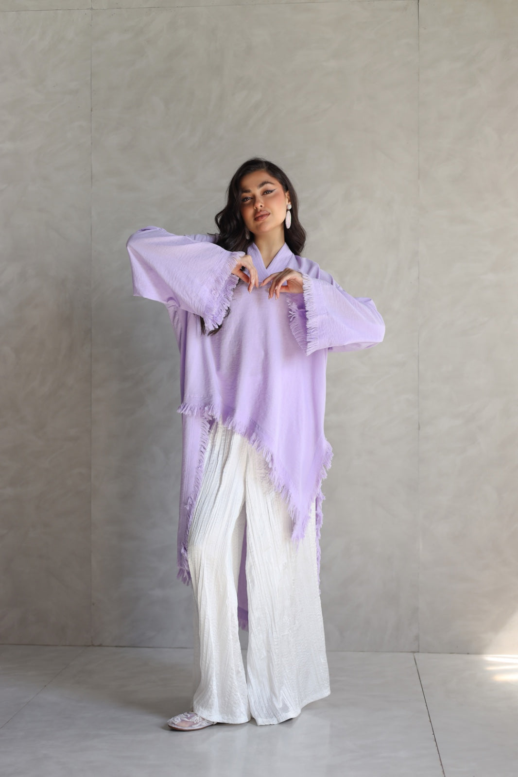 Solea fringe top lilac