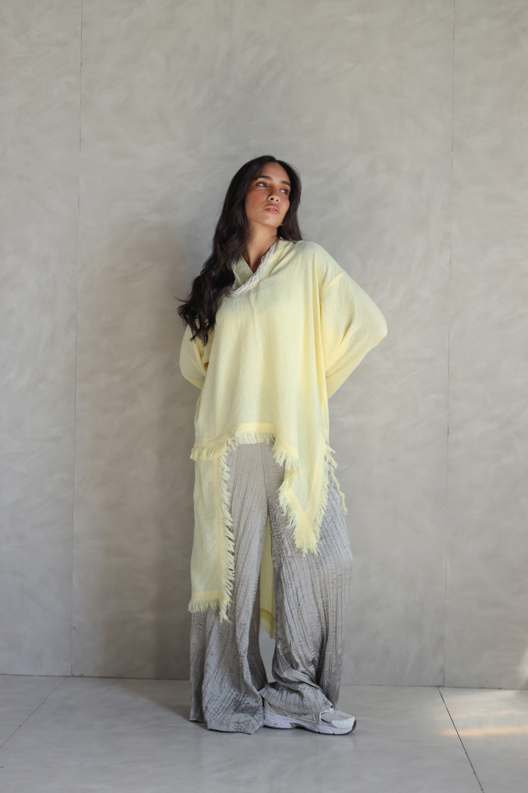 Solea fringe top butter yellow