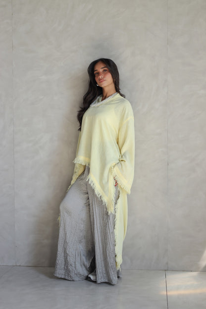 Solea fringe top butter yellow