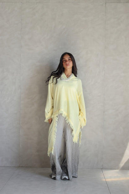 Solea fringe top butter yellow