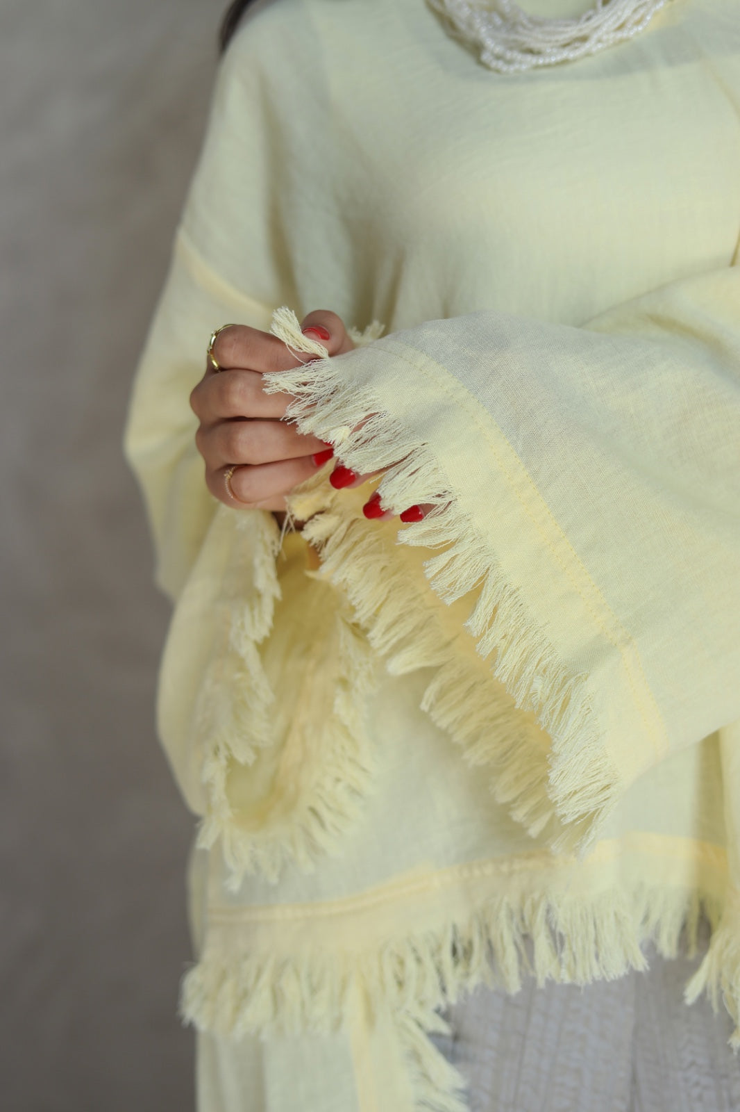 Solea fringe top butter yellow