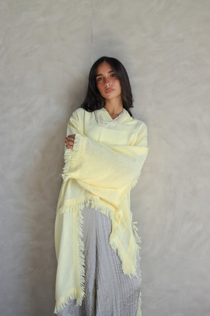 Solea fringe top butter yellow
