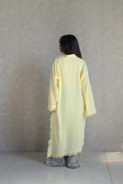Solea fringe top butter yellow
