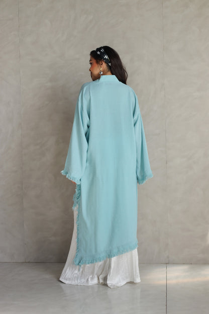 Solea fringe top soft aqua