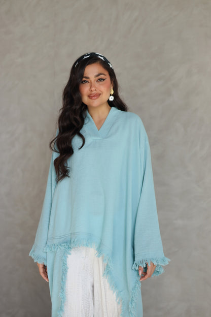 Solea fringe top soft aqua