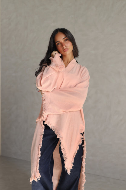 Solea fringe top peach fuzz