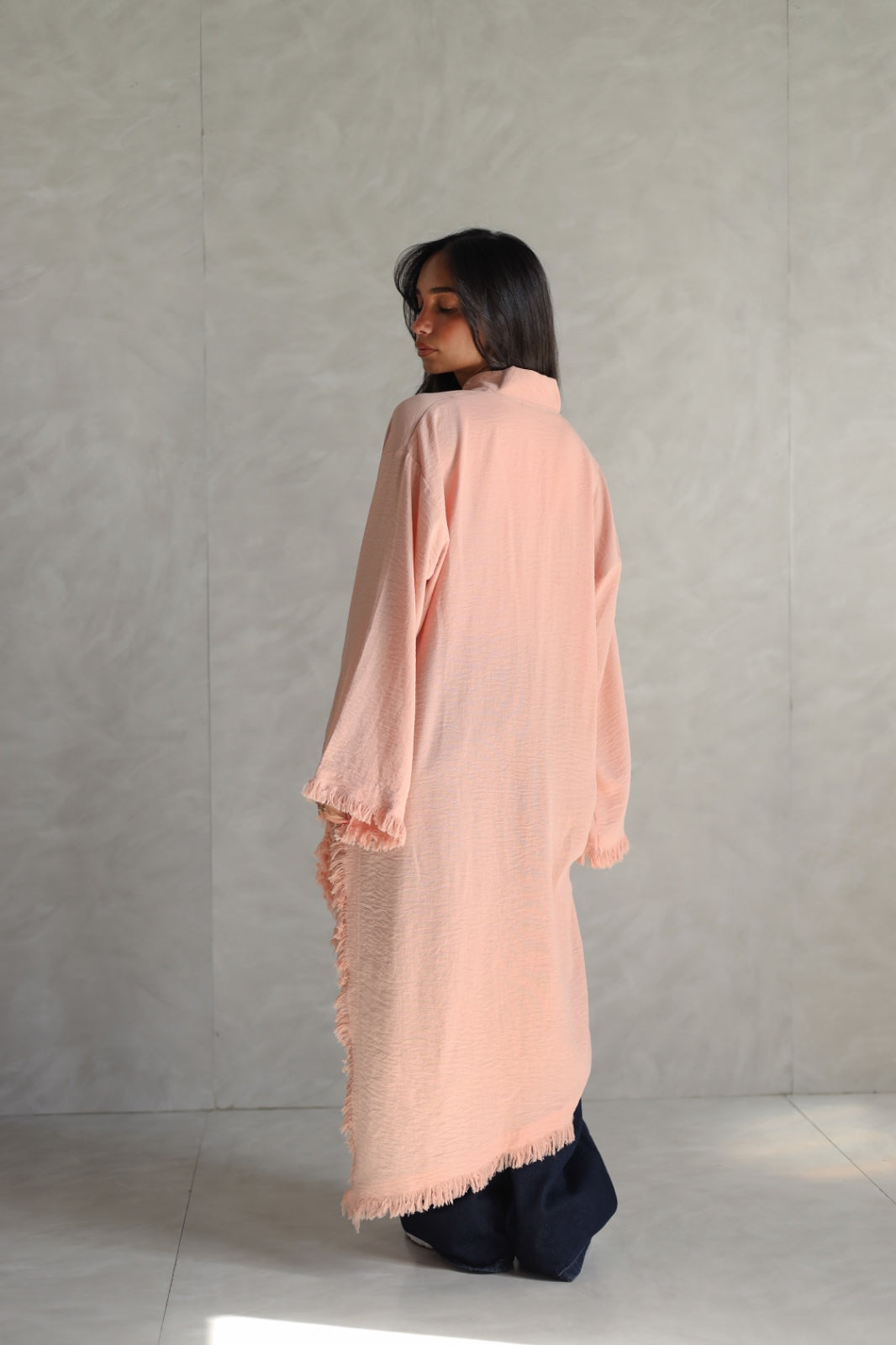 Solea fringe top peach fuzz