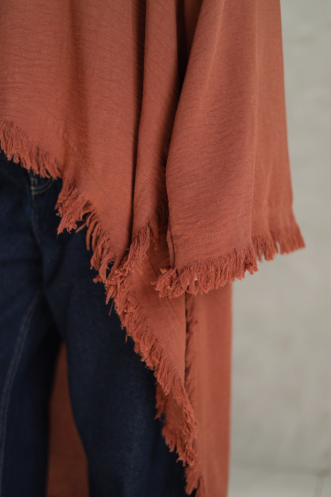 Solea fringe top burnt brick