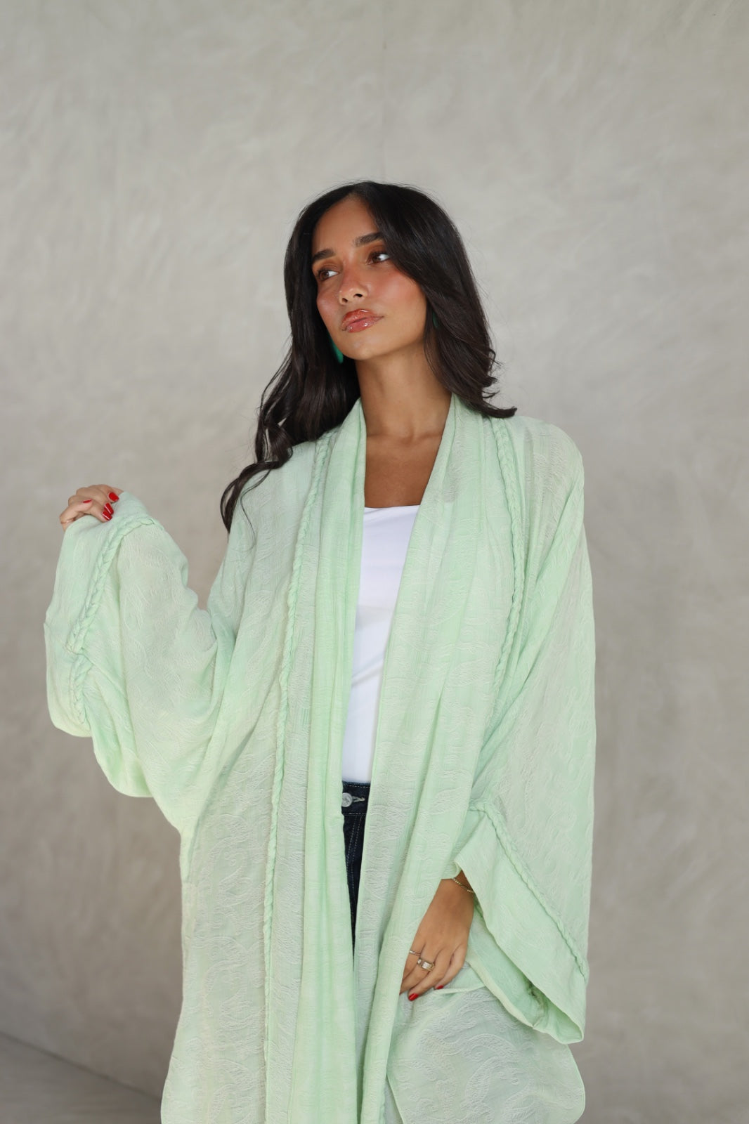 Halo Braids kimono jelly mint