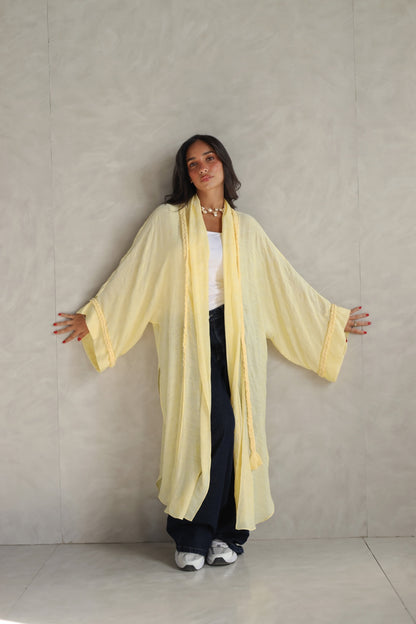 Halo Braids kimono butter yellow