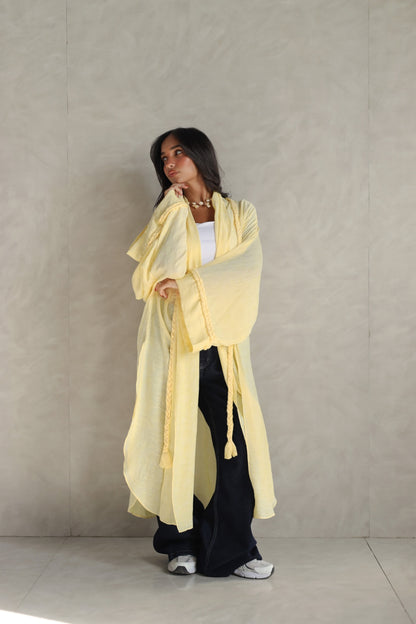 Halo Braids kimono butter yellow