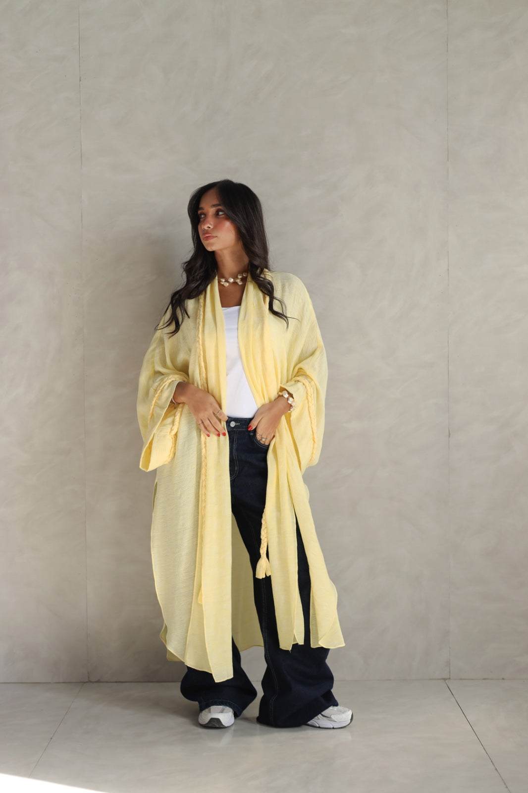 Halo Braids kimono butter yellow