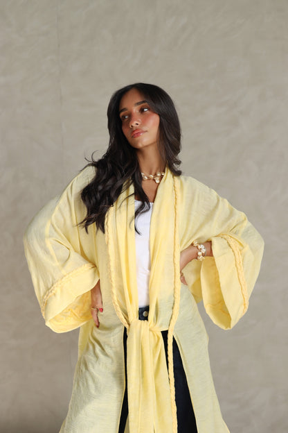 Halo Braids kimono butter yellow