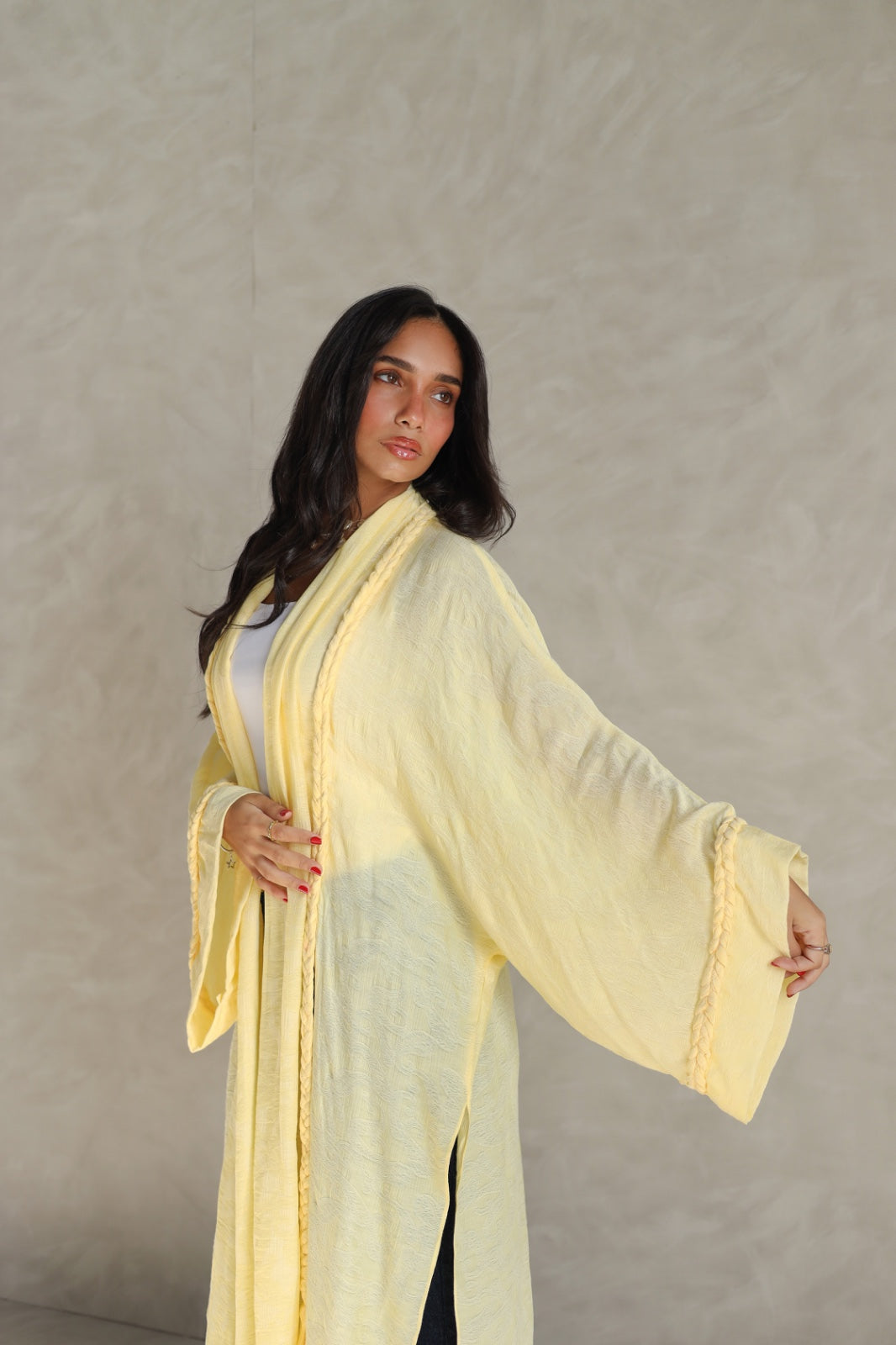 Halo Braids kimono butter yellow
