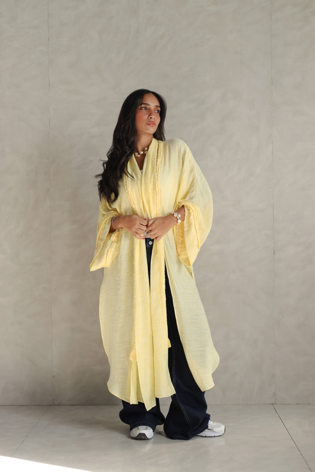 Halo Braids kimono butter yellow