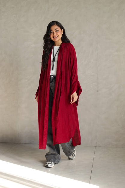 Halo Braids kimono cherry red