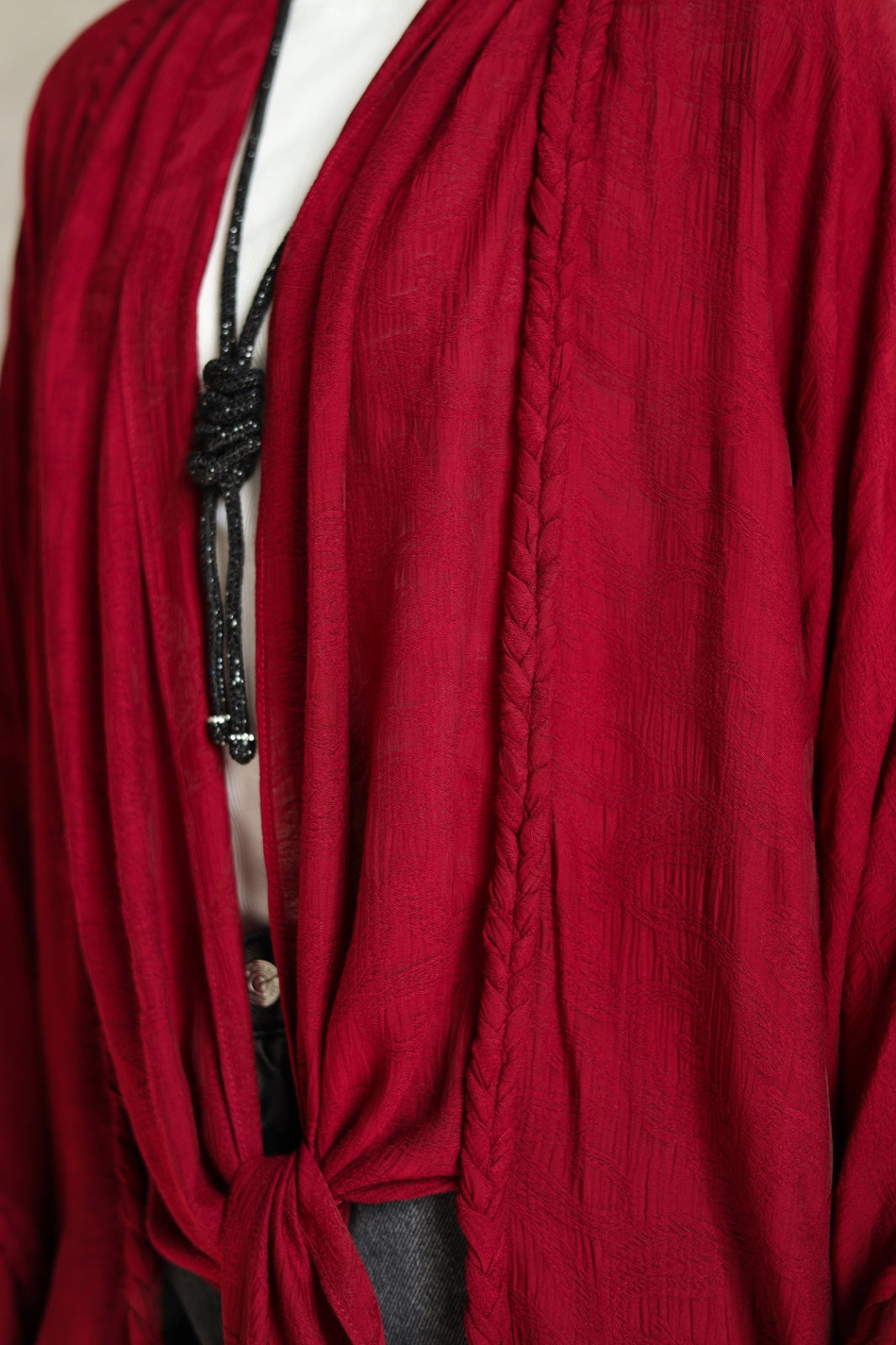 Halo Braids kimono cherry red