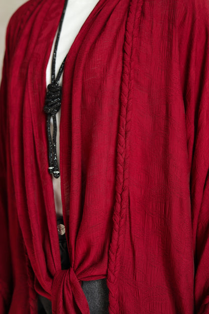 Halo Braids kimono cherry red