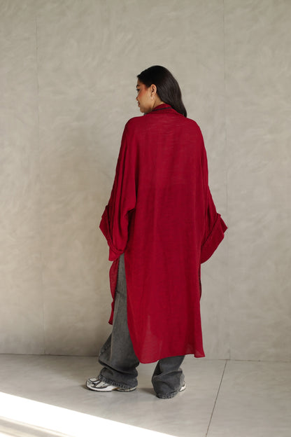 Halo Braids kimono cherry red