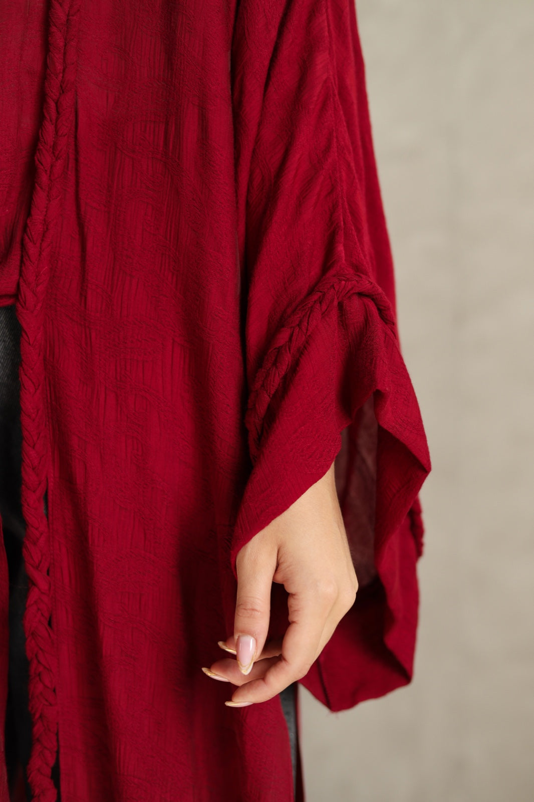 Halo Braids kimono cherry red
