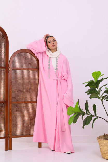 Wrapped Linen Dress In Candy Pink