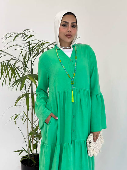 SERENITY DRESS IN PEPPER GREEN