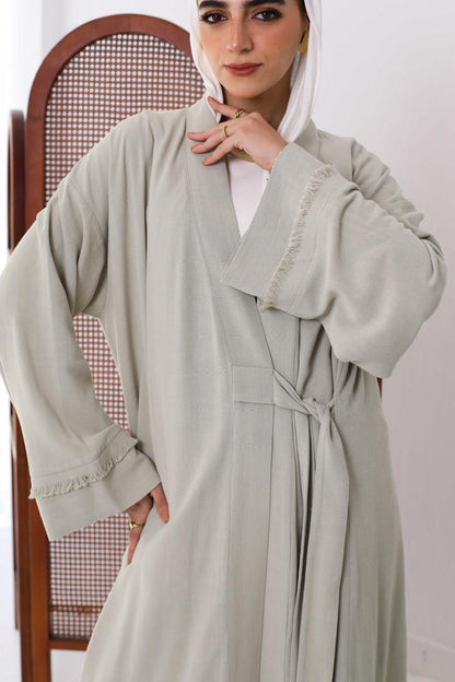 Wrapped Linen Dress In Mint