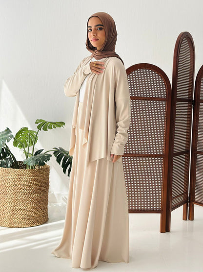 Elegance In Motion Skirt Set In Beige