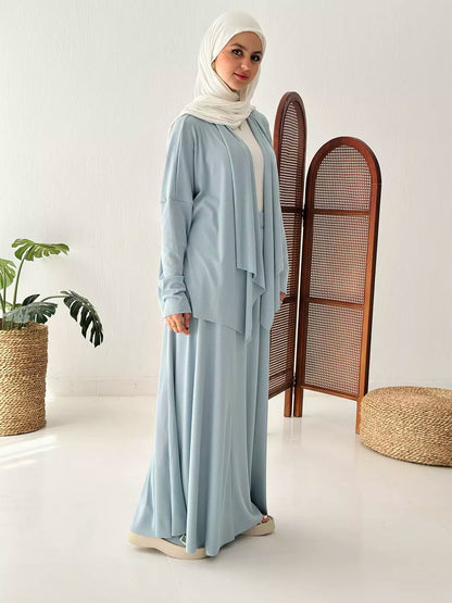 Elegance In Motion Skirt Set In Sky Blue